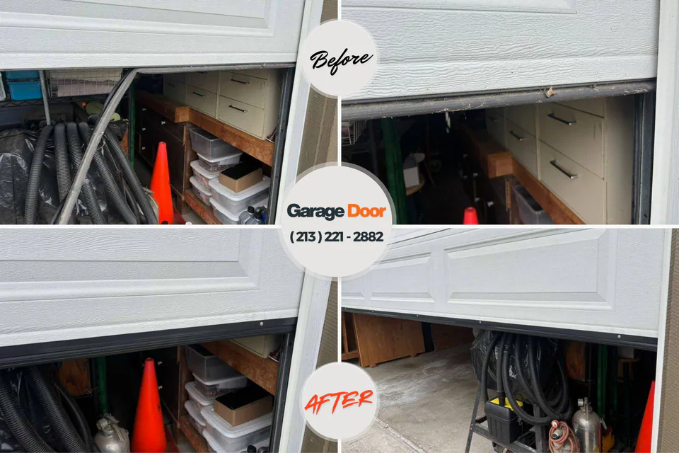 Before and after: garage door repair Bloomingdale, NJ
